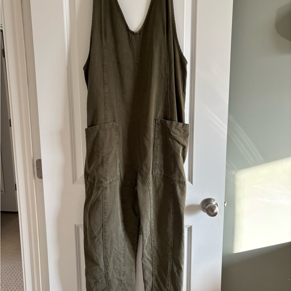 Olive Green Jumpsuit with Pockets